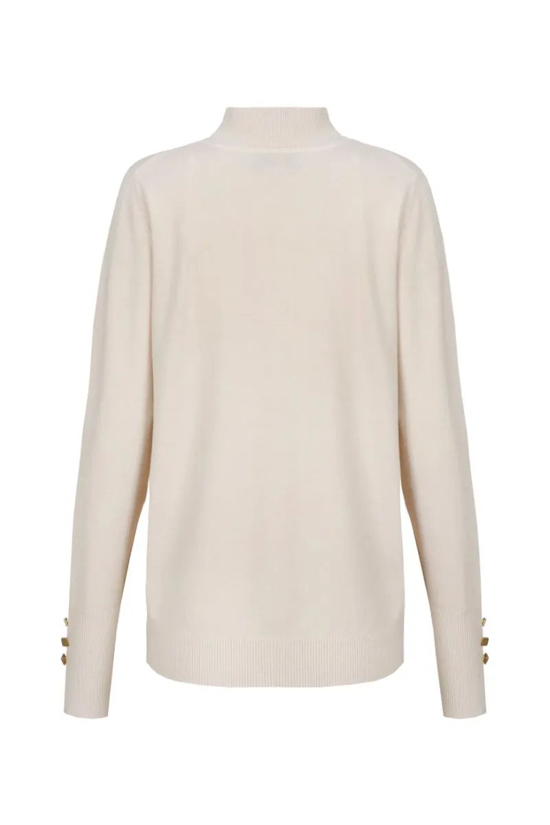 CS The Label Ambra Knit Pullover Sand, sandkleurige gebreide trui